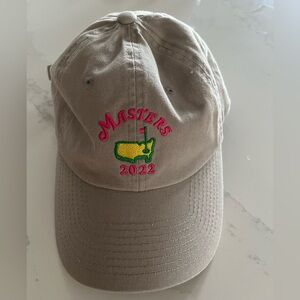 2022 Masters Tournament Golf Cap Beige And Pink Adjustable Snap Closure